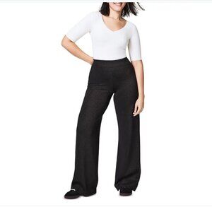 Spanx AirEssentials Gunmetal Shimmer Wide Leg Pants 3X